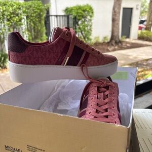 Michael Kors Burgundy Sneakers